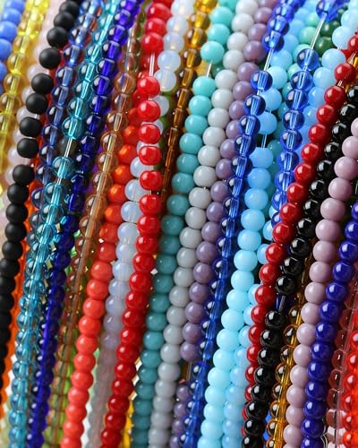 8mm Glass Beads 46PCS Glass Beads for Jewelry Making Charm Round Loose Bead for Bracelet Making Kit (Green Jade Glass) - color: Green Jade Glass