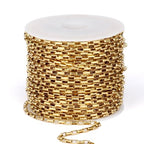 33 Feet Gold Rolo Box Chain Bulk, 2mm 18K Gold PVD Plated 304 Stainless Steel Square Link Cable Chains Roll Spool for Jewelry Making DIY Craft - color: 2MM Gold Rolo Box Chain