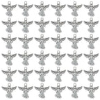 Honbay 60PCS Antique Silver Angel Pendants Guardian Charms Alloy Religious Pendant Cute Tiny Beads for Keychains Earrings Bracelets Necklaces Jewelry Making and DIY Crafts - size: Small