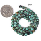 Natural A Grade African Turquoise 6mm Gemstone Round Loose Beads Strand for DIY Bracelet Necklace Jewelry Making Bead - color: A Grade African Turquoise, size: 6mm