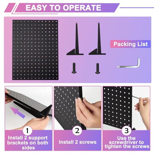 Acfunique Peg Board Display Stand for Vendors with 12 Hooks Metal Tabletop Pegboard Display Stand for Craft Shows 17" X 13" Retail Display Racks Peg Board Organizer Holder Black - size: Black 1 Display+12 Hook