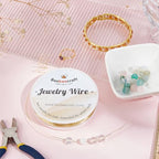 Beebeecraft 98 Feet 0.8mm Jewelry Wire 14K Gold Plated Brass Bendable Crafting Wire for Jewelry Making Beading Wrapping Sculpting DIY Crafts Necklace Bracelet Earring - color: 14k Gold
