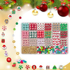 730pcs Christmas Polymer Clay Beads Bracelet Making Kit, Gold Beads Clay Bead Charms for Jewelry Making DIY Bracelet, Necklace, Earring, Christmas Charms Arts Crafts DIY Gifts - color: 1 Christmas model