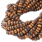 5x8mm 76pcs Natural Yellow Tiger Eye Stone Rondelle Spacer Loose Beads Abacus Disk Stone Round Loose Gemstone Beads for Jewelry Making DIY Bracelet Necklace - color: Yellow Tiger Eye Stone, size: 5x8mm Abacus Disk