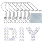 Hypoallergenic Fish Hooks Earrings - 120 PCS/60 Pairs White Gold Plated Ear Wires Fish Hooks for Jewelry Making, Jewelry Findings Parts with 120 PCS Rubber Earring Backs Stopper for DIY Earrings - color: Regular White Gold