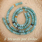 2 Strands (150PCs) Natural Amazonite Rondelle Beads, 5 * 8mm Gemstone Loose Spacer Abacus Disk Beads for DIY Bracelet Necklace Earrings Jewelry Making, Craft Supplies Beading Kit - color: Amazonite, size: 5*8MM
