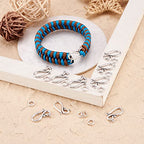 Craftdady 50 Sets Antique Silver S Hook Ring Clasps Tibetan Metal Toggle Clasps Closure End Clasps for Bracelet Necklace Jewelry Making - color: Antique Silver, 20.5x12mm
