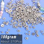 stino 270Pcs Silver Metal Spacer Beads for Jewelry Making, Bracelet Earrings Necklace Findings & Supplies 512 (Flat Disc (270PCs)) - color: Flat Disc (270PCs)