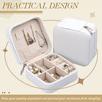 Yinkin 12 Pcs Mini Travel Jewelry Case Bridesmaid Proposal Gift Boxes, Small PU Leather Earring Organizer, Bulk Travel Accessories Portable Jewelry Holder(White) - color: White