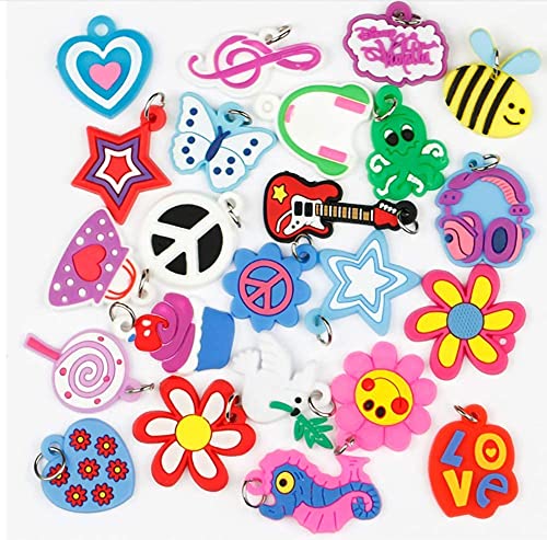 NYKKOLA Rubber Loom Band Charm, Silicone Bracelet Charms,Loom Rubber Bands Charms,Bracelet Pendant, 105pcs