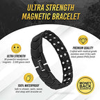 MagnetRX® Ultra Strength Magnetic Bracelet – Effective Stainless Steel Magnetic Bracelets for Men – Adjustable Length with Sizing Tool for Perfect Fit (Black) - color: Black Arrow Style (2X Strength)