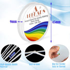 LPBeads 12 Rolls 0.8mm Elastic Stretchy String Cord for Bracelet Jewelry Making with Beading Needles and Ruler - style: White