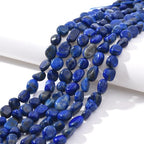 Blue Lapis Lazuli Pebble Nugget Oval Free Tumbled Stone 6-8mm Natural Gemstone Loose Beads Approx 15.5 inch for DIY Jewelry Making - color: Blue Lapis Lazuli