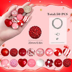 50Pcs Chunky Bubblegum Beads, 20mm Chunky Bubble Gum Beads for DIY Beadable Pens Bracelets Necklaces Pearl Beaded Mother's Day Craft Jewelry Making (Love) - color: Love