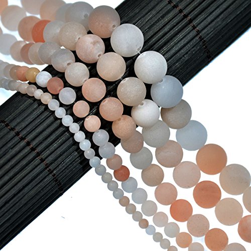 AD Beads Beautiful Natural Matte Gemstone Round Spacer Loose Beads 4-12mm (4mm, 21 Matte Pink Aventurine) - color: 21 Matte Pink Aventurine, size: 4mm