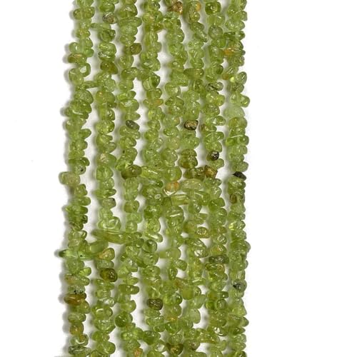 3-5mm Natural Green Peridot Gemstone Chips Loose Beads Semi Precious for Jewelry Making DIY Handmade Craft Supplies 1 Strand per Bag Approxi 32" - color: Green Peridot