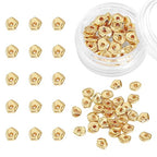 BEADIA 14K Gold Plated Irregular Spacer Beads 5x6mm 30pcs for Jewelry Making Findings Non Tarnish - color: 14K Gold, size: 5x6mm Irregular