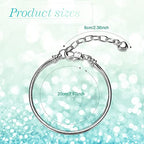 Hicarer 27 Pieces Snake Charm Bracelet Chain Adjustable Charm Bracelet Chain with Heart Shape Extender Copper DIY for Women Jewelry Making(7.9 Inch,Silver) - size: 7.9 Inch