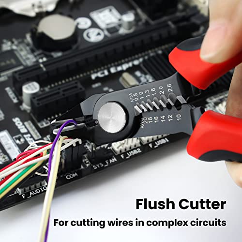 KAIWEETS Wire Cutters 6-Inch Flush Pliers with Supplementary Stripping, Cutting Pliers, Handy and Slim Diagonal Cutters, Sharp Snip - color: Kws-102
