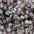 ZHIYUXI Black European Large Hole Beads Bulk for Jewelry Making 100PCS Spacer Glass Beads for Charms Bracelet Making Necklace Pens DIY Craft - color: E-Black Mix