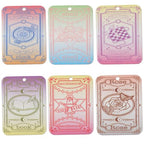 SUNNYCLUE 1 Box 24Pcs 6 Colors Tarot Card Charms Divination Charms Bulk Rectangle Plastic Magic Astrology Colorful Acrylic Card Pendants for Jewelry Making Halloween Necklace Bracelet Earrings DIY - style: Tarot 2