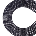 FASHEWELRY 10 Strands Briolette Crystal Glass Beads 2mm Rondelle Faceted Glass Spacer Beads for Necklace Bracelet Jewelry Making (Black) - color: Black, size: 2mm