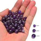 NCB 100pcs Original Natural Stone Beads Gemstone Round Loose Beads 6mm 8mm 10mm (Amethyst, 6mm 100Beads) - color: Amethyst, size: 6mm 100Beads