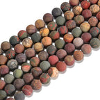 6mm Picasso Jasper Matte Round Natural Gematone Loose Beads for Jewelry Making DIY 1 Strand 15" - color: Matte Picasso Jasper, size: 6mm
