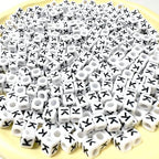 500Pcs Square Loose Letter Beads K 6X6mm Single Large Alphabet Beads for Friendship Jewelry Making - color: Square - K