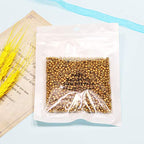 Bala&Fillic Golden Color 4mm Seed Beads About 1200pcs/100Grams in Bag, 6/0 Glass Craft Beads for Making Bracelet and Necklace (Golden) - color: Golden -4mm