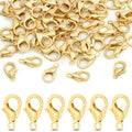 CooBigo 120pcs 16mm Lobster Clasps, Small Metal Alloy Lobster Claw Clasps for Necklace Bracelets Clip, Keychain Ring, Jewelry Making Accessories (Gold) - color: 16mm Lobster Clasps Gold