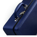 Oirlv Blue Leather Jewelry Box Handmade Travel Jewelry Organizer Storage Case Holder For Girl Lady Earring,Ring,Necklace,Pendant,Watch,Bracelet.(3 layers) - color: Blue
