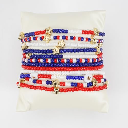 Twinfree Bohemia Beaded Bracelet for Women, Polymer Clay Stretch Bracelets - color: color 3
