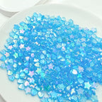 450Pcs Acrylic Beads AB Crystal Star Beads Heart Beads for Jewelry Making DIY Bead Bracelet Necklace Earrings(Light Lake Blue) - color: Light Lake Blue