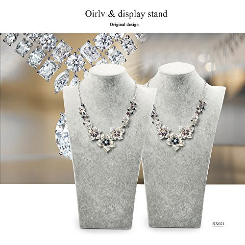 Oirlv Velvet 3-Dimensional Jewelry Stand Necklace Pendant Chain Jewelry Bust Display Holder (H13.39) - size: H13.39"