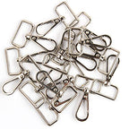 JWBIZ 12 Pcs D Ring Swivel Lobster Claw Clasp, Push Gate Snap Hooks Trigger Clips(Silver, 1 1/4 inch) - color: Silver, size: 1 1/4 inch