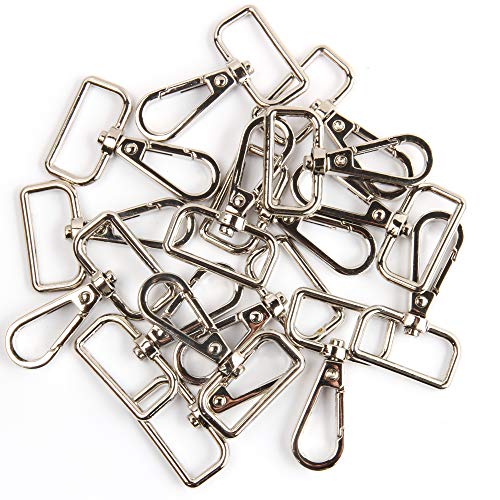 JWBIZ 15 Pcs D Ring Swivel Lobster Claw Clasp, Push Gate Snap Hooks Trigger Clips(Silver, 1 inch) - color: Silver, size: 1 inch