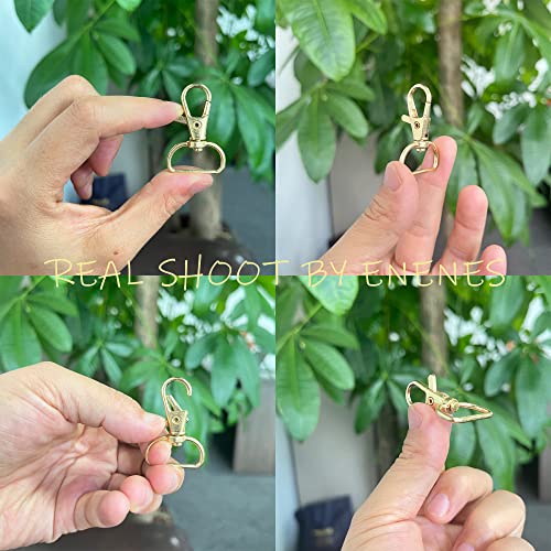 Swivel Snap Hook, 35 PCS Light Gold Lanyard Clips, Metal Lobster Claw Clasps Keychain Hook with 3/4 INCH D Ring for Macrame Keychain Swivel Clips for Making Key Fobs - color: Light Gold
