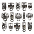 100 pcs Clasp Bail Beads Charms,Bail Tube Beads, Loose Spacer Bead,Bead Hanger Charm for Jewelry Making DIY Necklace Bracelet (M611) - color: M611