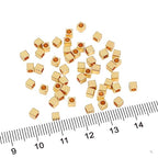 BEADIA 14K Gold Plated Cube Spacer Beads Right Angle 3x3mm 50pcs for Jewelry Making Findings Non Tarnish - color: 14K Gold, size: 3x3mm Right Angle Cube