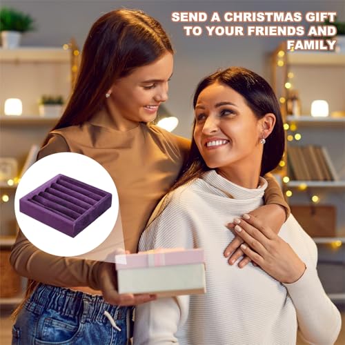 uxcell Stackable Jewelry Storage Tray, Jewelry Tray Drawer Organizer, Small Display Box for Earrings, Necklaces, Rings and Bracelets, Dark Purple - color: Dark Purple