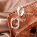 925 Sterling Silver Earrings Small Chunky Hoop Earrings for Women Trendy Huggie Hoop Earrings 14K Gold Plated Hypoallergenic Earrings Small Thick Huggie Hoops Earrings - color: Silver