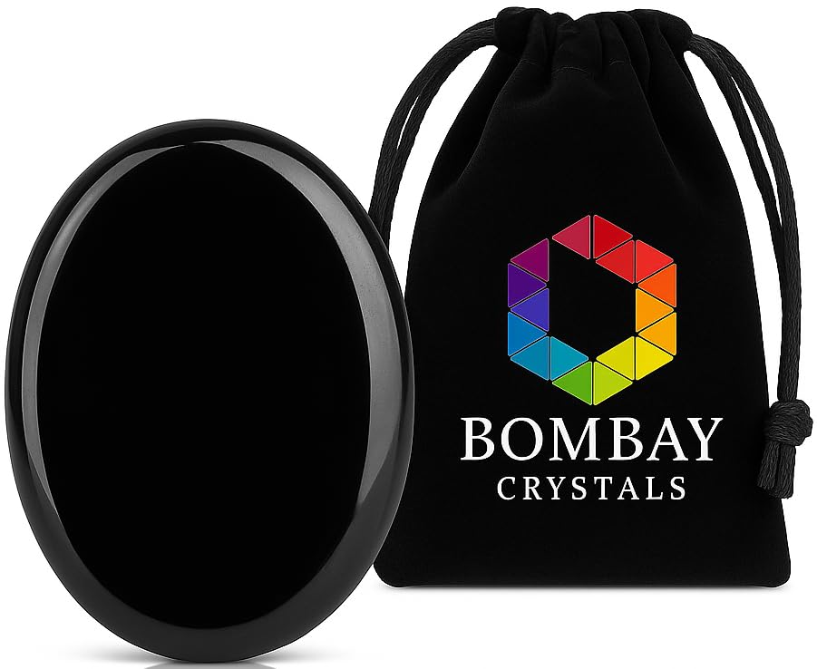 Black Obsidian Worry Stone – Genuine Thumb-Palm Crystal for Protection, Grounding & Anxiety Support – Pocket Meditation & Fidget Tool - color: Black Obsidian
