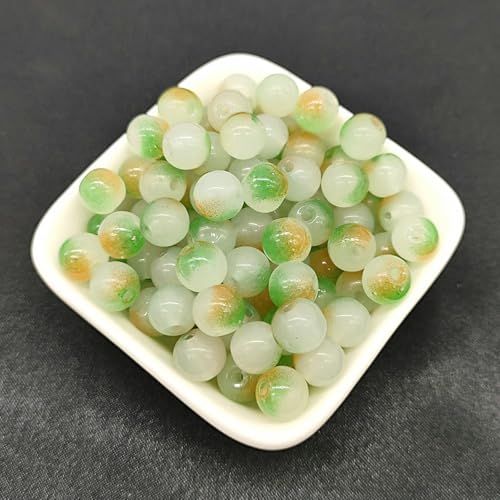 100 Pack 8mm Glass Beads for Jewelry Making, Graduated Color Mix, Bulk DIY Craft Supplies - color: Color3