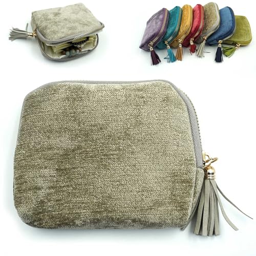 Travel Jewelry Case, Travel Jewelry Organizer, Travel Jewelry Bag with Zipper, Small Travel Jewelry Pouch for Necklaces Bracelets Bangles Rings Earrings Gemstones Storage (grey) - color: grey