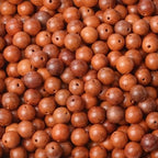 8mm Massive Beads Natural Wooden Round Loose Beads Jewelry Making with Thread 200 PCS(Padouk, 8mm) - color: Padouk, size: 8mm