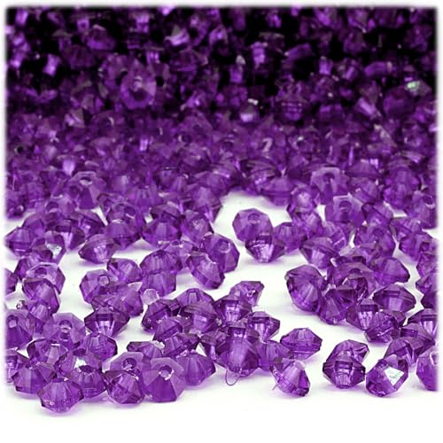 The Crafts Outlet 1,000pc Faceted Plastic Transparent Beads Rondelle 6x4mm Multi Mix Beads