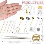 3780Pcs Earring Making Supplies Kit, Hardware Pieces Repair Parts With Hooks, Pins, Jump Rings, Backs, Posts and Findings for Jewelry Making