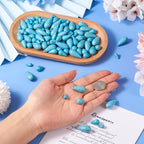 105Pcs Synthetic Turquoise Teardrop Beads Top Drilled Water Drop Stone Beads Dyed Drop Gemstone Spacer Beads for DIY Necklace Bracelet Earring Jewelry Making - color: Dark Turquoise # Teardrop