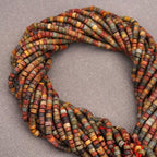 BONNY BOXX 150PCs Natural Picasso Red Turquoise Spacer Beads, Loose Semi Precious Flat Round Gemstone Heishi Disc Stone Beads for Beading Jewelry Making 4mm*2mm - color: Picasso Red Turquoise, size: 4MM*2MM